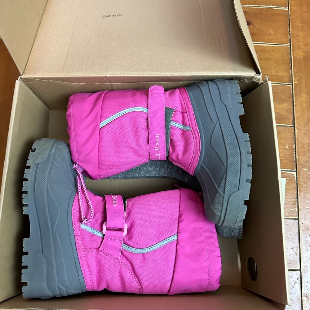 L.L. Bean |  Northwood Pink Snow Boots; Size 1 with Extra Liners
